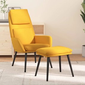 Poltrona Relax Con Poggiapiedi Giallo Senape İn Tessuto /