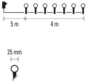 Catena LED da esterno natalizia 40xLED/9m IP44 multicolore