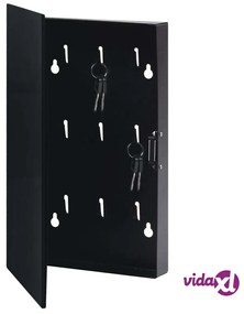 vidaXL Cassetta Portachiavi con Lavagna Magnetica Nera 35x35x5,5 cm