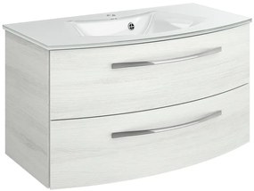 Mobile sottolavabo e lavabo Image per vasca centrale rovere bianco L 90 x H 48 x P 48 cm 2 cassetti