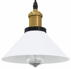 Lampada Sospensione Regolabile E27 Bianco Lucido Ø22cm Metallo /