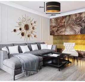 Duolla - Plafoniera DUO 1xE27/40W/230V diametro 40 cm nero/oro