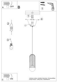 Sollux SL.1331 - Lampadario a sospensione con filo BRINA 1xG9/8W/230V bianco