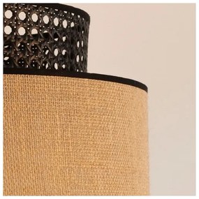 Lampadario a sospensione con filo BOHO 1xE27/60W/230V diametro 40 cm nero/rattan