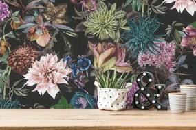 Carta da parati Protea  nero, 53 cm x 10.05 m