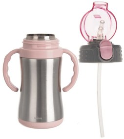 Biberon in acciaio inox rosa chiaro 330 ml - Orion