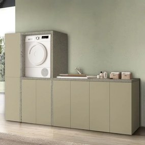 Mobile multiuso con due ante 71x65x91 cm pietra e tortora Wanda