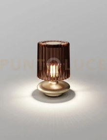 Tread lampada da tavolo terra bruciata trasparente oro satinato 1 l...