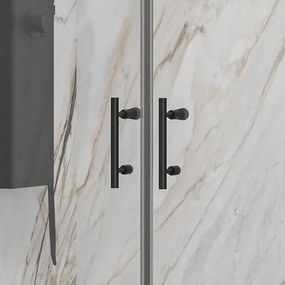 Kamalu - porta doccia saloon 105-110 cm profili neri altezza 200h | ksal2800an