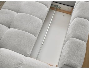 Divano angolare grigio chiaro allungabile e con contenitore (penisola a sinistra/a L) con rivestimento in ciniglia Everest – Bobochic Paris