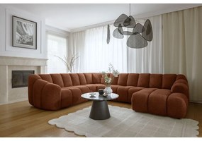 Divano angolare color terracotta (con penisola a sinistra/a U) Shell – Miuform