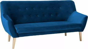 Divano Nordic 3 Velvet in velluto blu – 180x75x90 cm