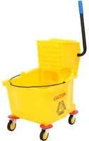 Secchio Mocio con Strizzatoio e Ruote Giallo 36 L Polipropilene cod mxl 79017