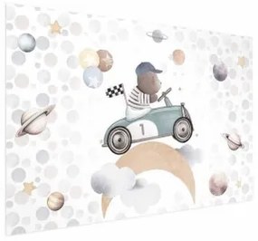 Poster - Bear in a Race Car Senza cornice 60x40