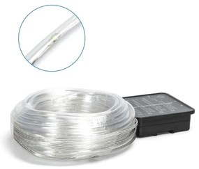 Aigostar - Catena di Natale solare a LED 100xLED/8 funzioni 12m IP65 bianco freddo