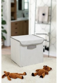 Scatola in tessuto grigio con coperchio 30x30x30 cm - Mioli Decor