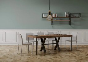 Consolle allungabile Xenia con Telaio Antracite, 90x40/190 cm Xenia Small / Abete