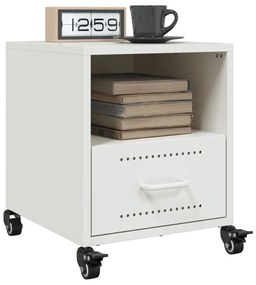 Comodini 2 Pz Bianchi 36x39x43,5 Cm İn Acciaio /