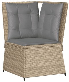 Set divani da giardino 5 pz con cuscini in polyrattan beige