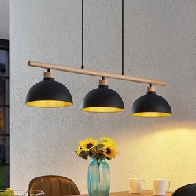 Lampada a sospensione Tirzana Lindby, dimmerabile, Nero, Soggiorno / Sala da pranzo, Metallo, Vintage, Lampada a sospensione
