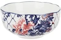 Ciotola in ceramica fiori rossi orientali 15,3x7,2cm Sushiko