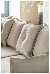 Divano letto angolare in velluto a coste beige (variabile) Lazy Lukka - Miuform