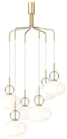 Rizzatto Cluster 6 Lampadario Satin Brass/Opal - Nuura