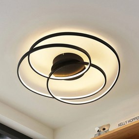 Plafoniera a LED Kateryna Lindby, dimmerabile, Nero, Soggiorno / Sala da pranzo, Moderno, Plafoniera LED