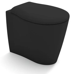 Vaso WC filomuro OLYMPIA CERAMICA soft, sedile incluso P 55 x L 36 x H 42 cm nero opaco