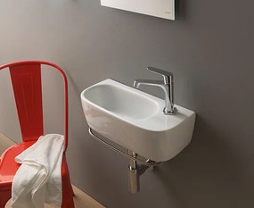 Globo Genesis Lavabo lavamani 50x22 Sospeso in ceramica Bianco Lucido