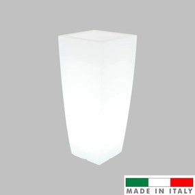Vaso Illuminabile Quadrato 40x40xH90cm E27 Colore Bianco