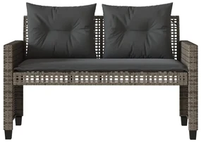 Set divani da giardino 4 pz con cuscini grigio polyrattan vetro
