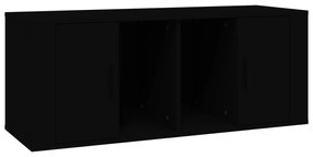 Mobile Porta TV Nero 100x35x40 cm in Legno Multistrato