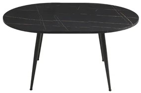 Tavolo rotondo con piano in MDF effetto marmo Nero allungabile a 160 cm HABLA