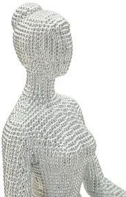 Donnina Yoga Silver CM 20,5X15,5X23 Elegante Decorazione
