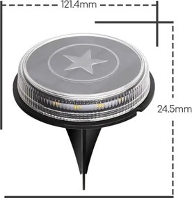 Aigostar - Lampada solare LED LED/0,6W/5,5V 24,5 cm 3200K IP66 nero