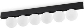 Binomio lampada da soffitto led 3000k 18w  1350 lm 6 sfere nero