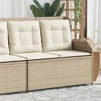 Panca Reclinabile da Giardino con Cuscini Beige in Polyrattan 368941