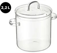 Pentola in vetro borosilicato 2,2 L con coperchio