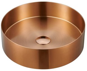 Lavabo rotondo color rame in acciaio inox ø 38 cm Aurum – Sapho