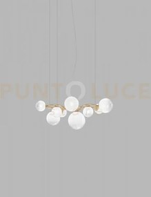Puppet ring sospensione 9 bianco sfumato oro satinato 9 luci attacc...