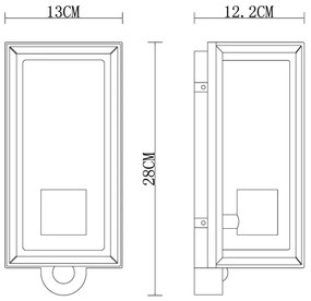 Globo 31982SS -Applique da esterno con sensore LOGANA 1xE27/60W/230V IP44 nero