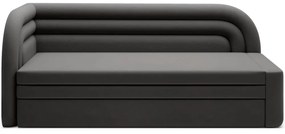 Divano grigio tortora allungabile/con contenitore con penisola a sinistra con rivestimento in velluto 223 cm Fabillo – ELTAP