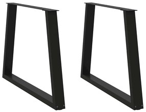 Gambe Per Tavolo Da Pranzo A V 2pz Nero 100x(72-73,3)cm Acciaio /