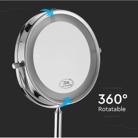 Specchio cosmetico LED LED/3W/6V 4xAA IP44