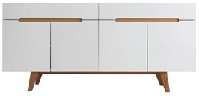 Buffet scandinavo bianco lucido e frassino 180cm MELKA