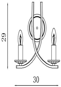 Searchlight 4162-2SB - Lampada da parete ASCONA 2xE14/60W/230V
