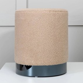 Pouf Benji 35x35x42,5 Cm Pelliccia Beige E Nero /