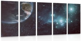 Quadri 5 pezzi – Pianeta nello spazio