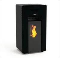 Windy stufa a pellet canalizzata 13,2kw in acciaio nero Lincar